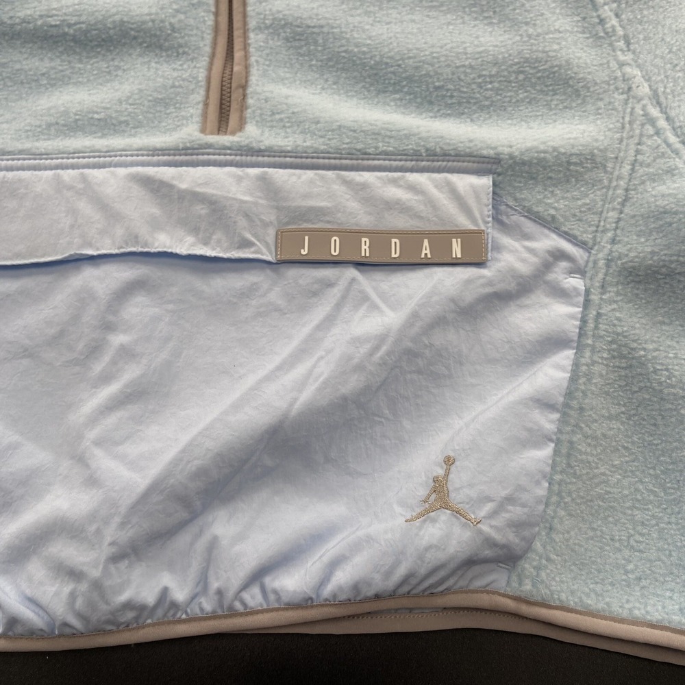 Nike Air Jordan Cozy Cropped Fleece Hoodie Loose Fit Women's L UNC‎ Blue NWT - Picture 4 of 9